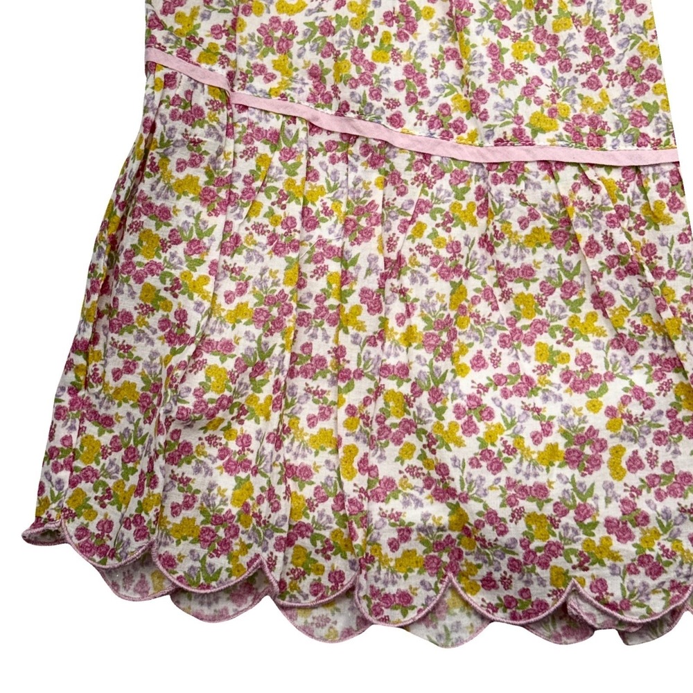 LoveShackFancy Floral Mini Skirt Size L Pink Yellow Cotton Boho Cottagecore - Picture 2 of 7